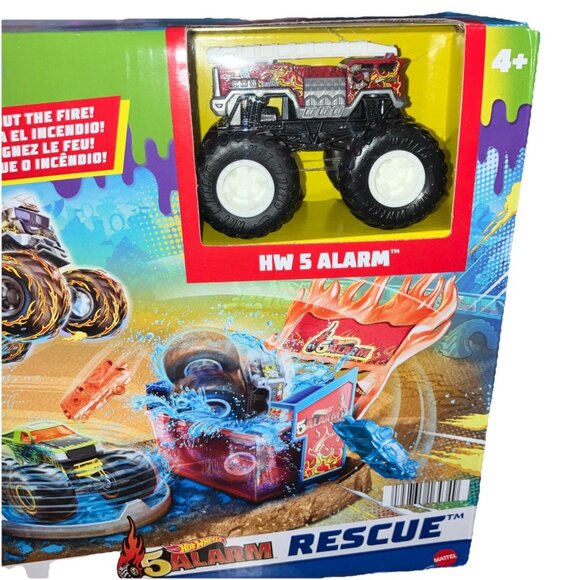 Hot Wheels Monster Trucks Arena Smashers Color Shifters 5 Alarm Rescue - Picture 2 of 7